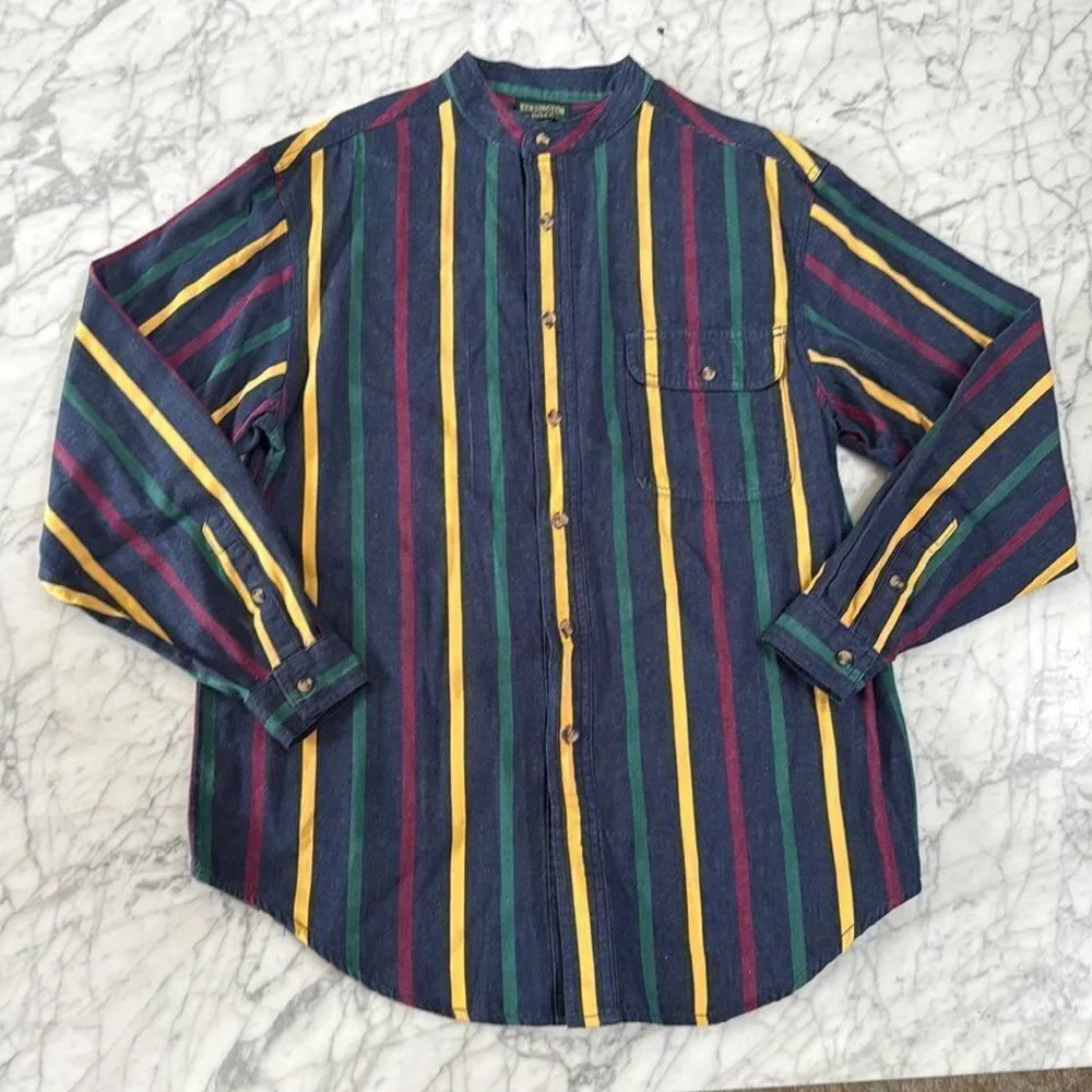 90s Vintage NWT Deadstock Kensington Button Up Shirt Stripe Cowboy Sz M
